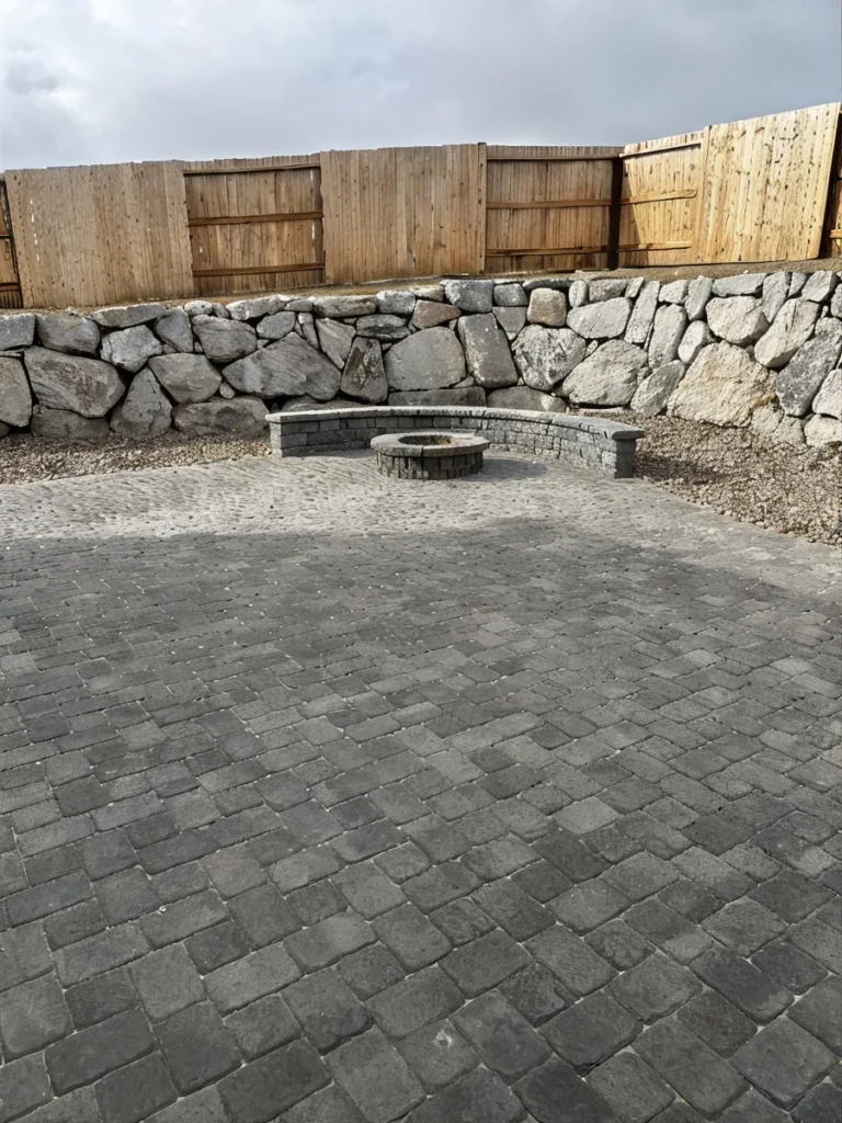 Paver patio with firepit