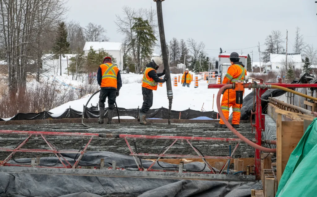 Winter Concrete Pouring
