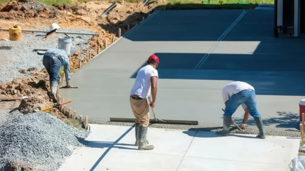 Image of concrete driveway installation