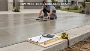 image on concrete worker with invoice